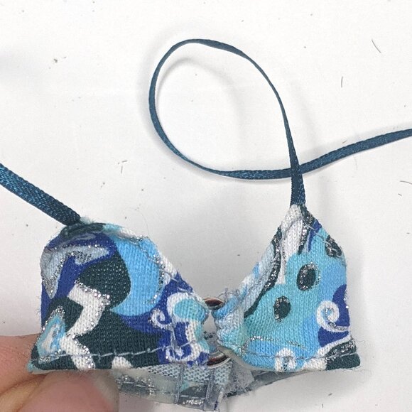 Barbie Glitter Bustier & Bra Top Gold Blue Fashionista Doll Clothing Collectible - Picture 2 of 5